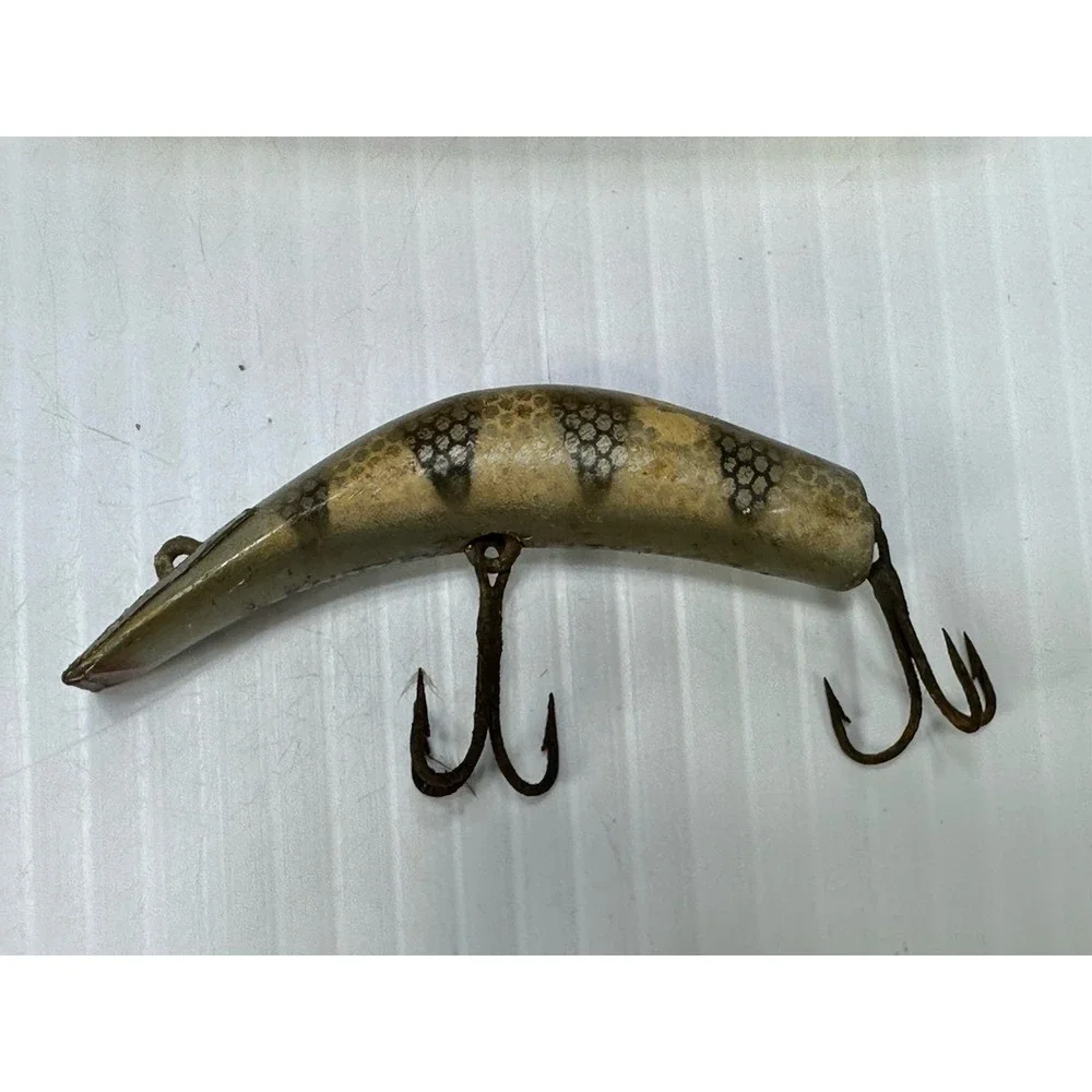 Vintage Kautzky Lazy Ike 3 Wooden Fishing Lure Original‎ Box Is In Ruff Shape